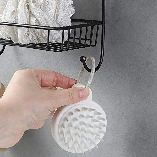 2 Layer Multipurpose Wall Rack, Kitchen Bathroom Corner Shelf Organizer, Bathroom Shower Caddy Basket, Soap Dish Holder Shelf With Hooks, Hanging Shower Caddy Rack, Self Adhesive Storage Organizer 2 Layer Multipurpose Wall Rack, Kitchen Bathroom Corner Shelf Organizer, Bathroom Shower Caddy Basket, Soap Dish Holder Shelf With Hooks, Hanging Shower Caddy Rack, Self Adhesive Storage Organizer